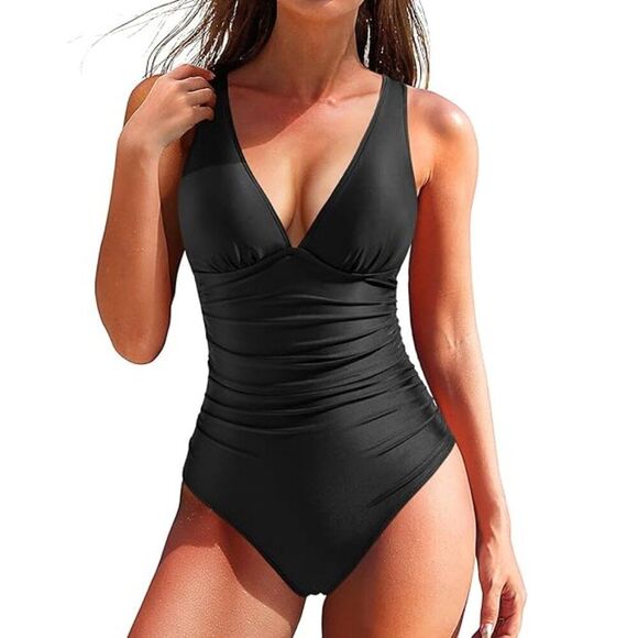 Jones NY Swimsuit One Piece Size Medium Black - Picture 1 of 14